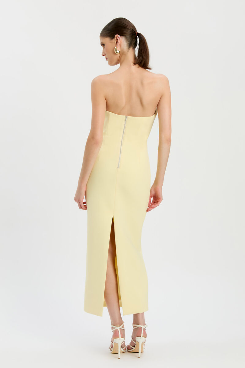 ROSALYN MIDI DRESS in colour Canary Yellow