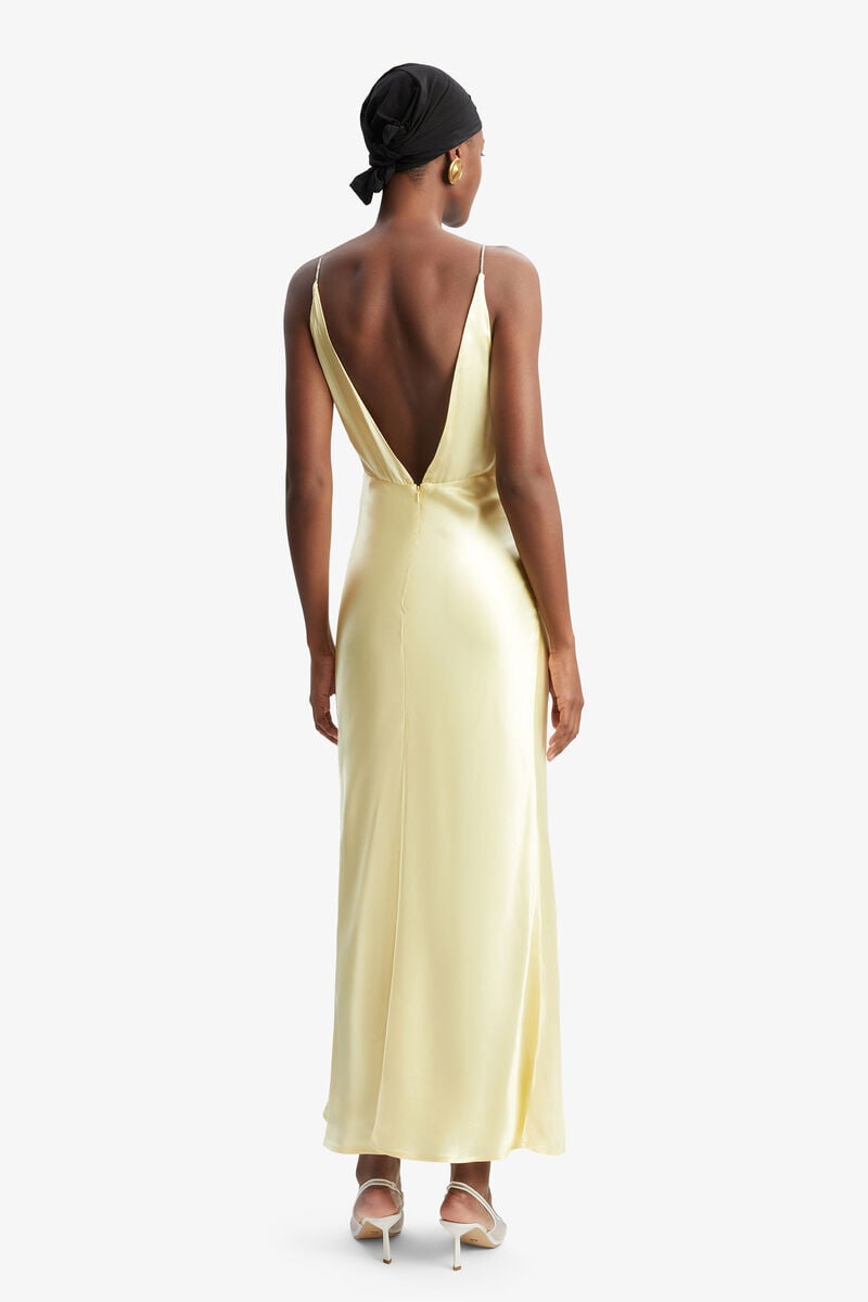 CAPRI DIAMONTE SLIP DRESS in colour CANARY YLW