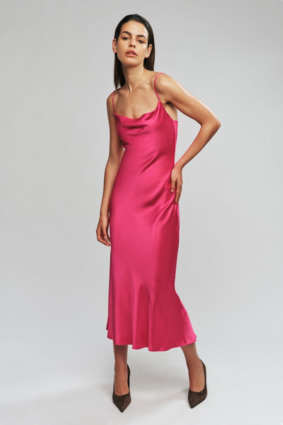 Mirana Satin Slip Midi Dress