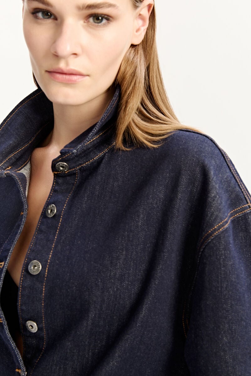 ENZA DENIM SHACKET in colour DARK