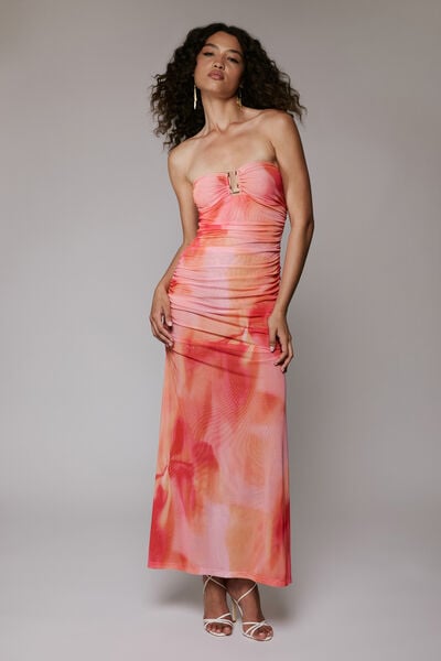 Stephanie Printed Mesh Dress