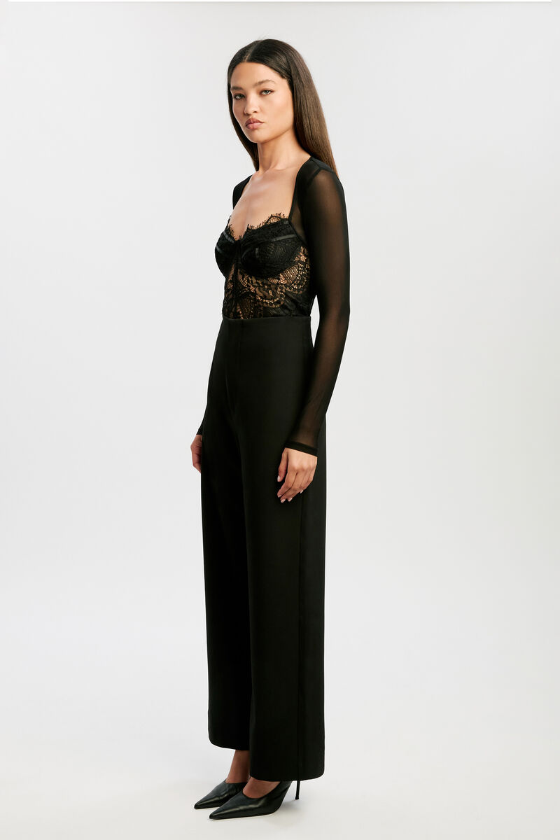 ANNA HIGH WAIST PANT in colour BLACK
