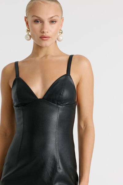 Estine Vegan Leather Dress