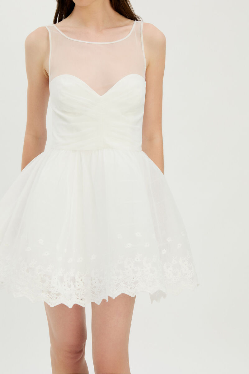 HILDA HOOP MINI DRESS in colour Ivory