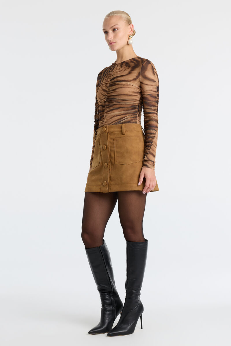 BREA LONG SLEEVE BODYSUIT in colour Animal Print