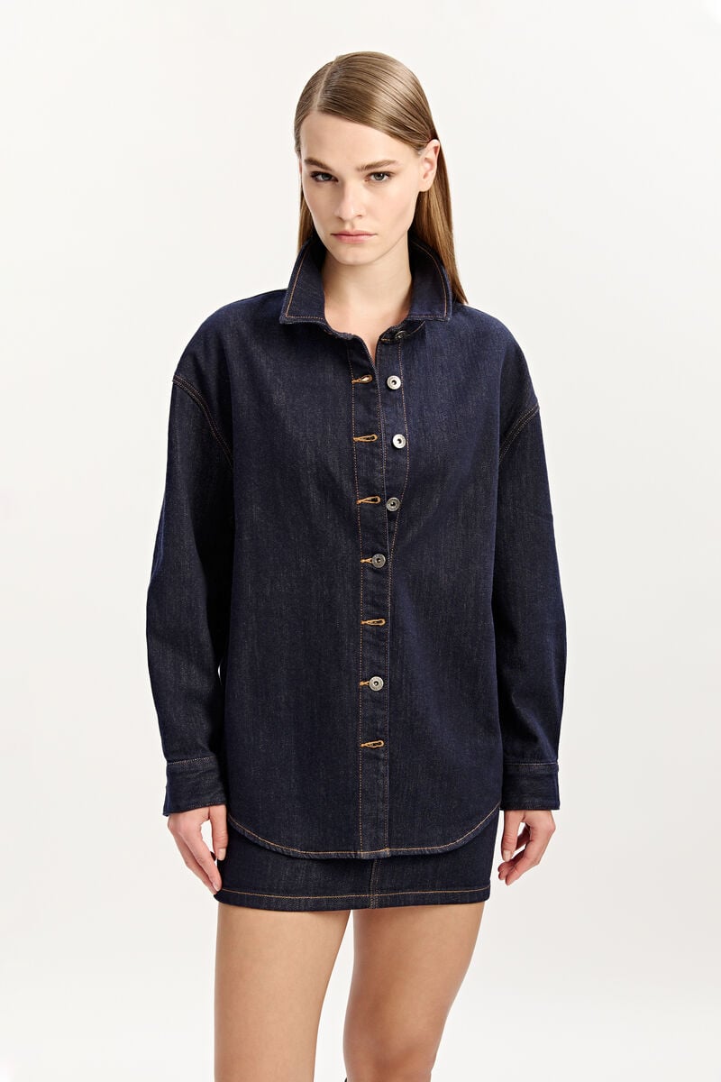 ENZA DENIM SHACKET in colour DARK
