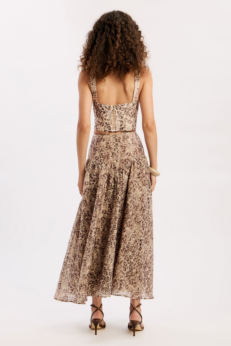 CAROLINA LONG LINE TOP in colour Brown Leopard