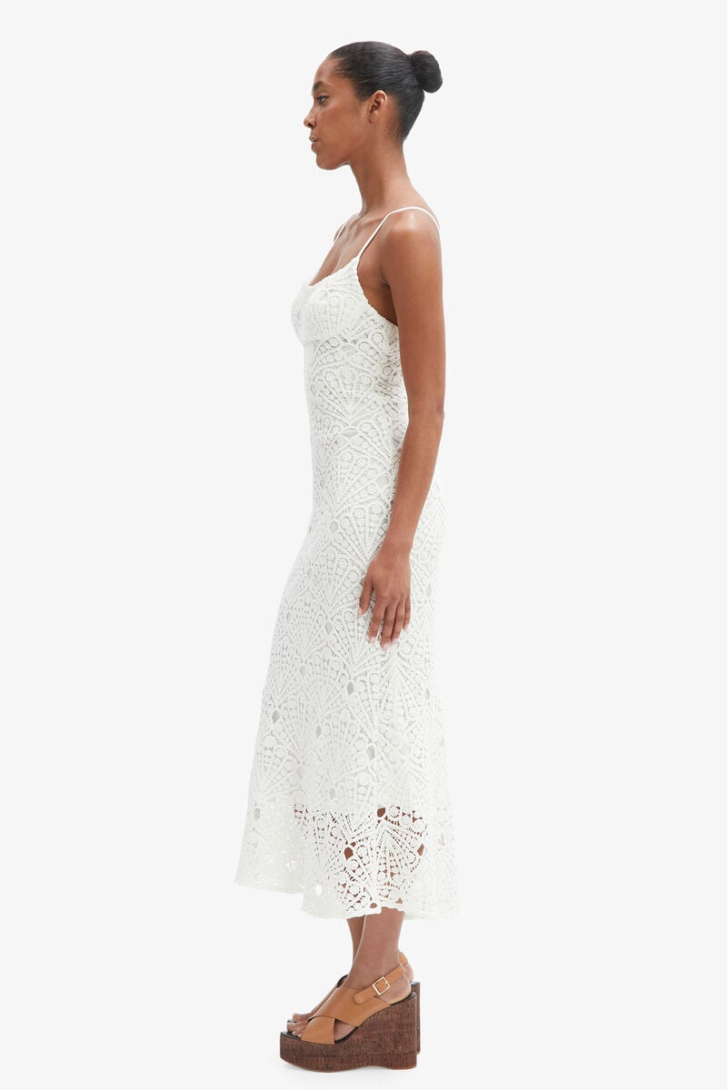 ADONI CROCHET MIDI DRESS in colour ORCHID WHT