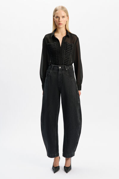 Evita Trim Detail Sheer Shirt