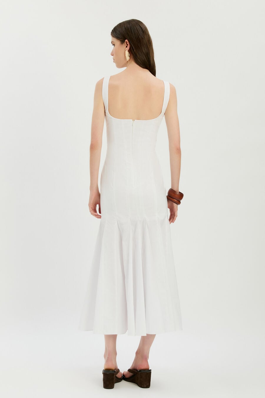 LOLITA COTTON MIDI DRESS in colour Orchid White