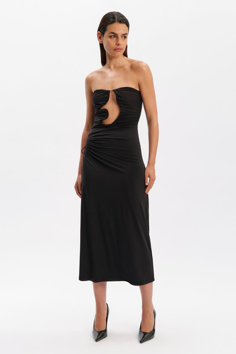 ALBERTA MIDI DRESS in colour Black