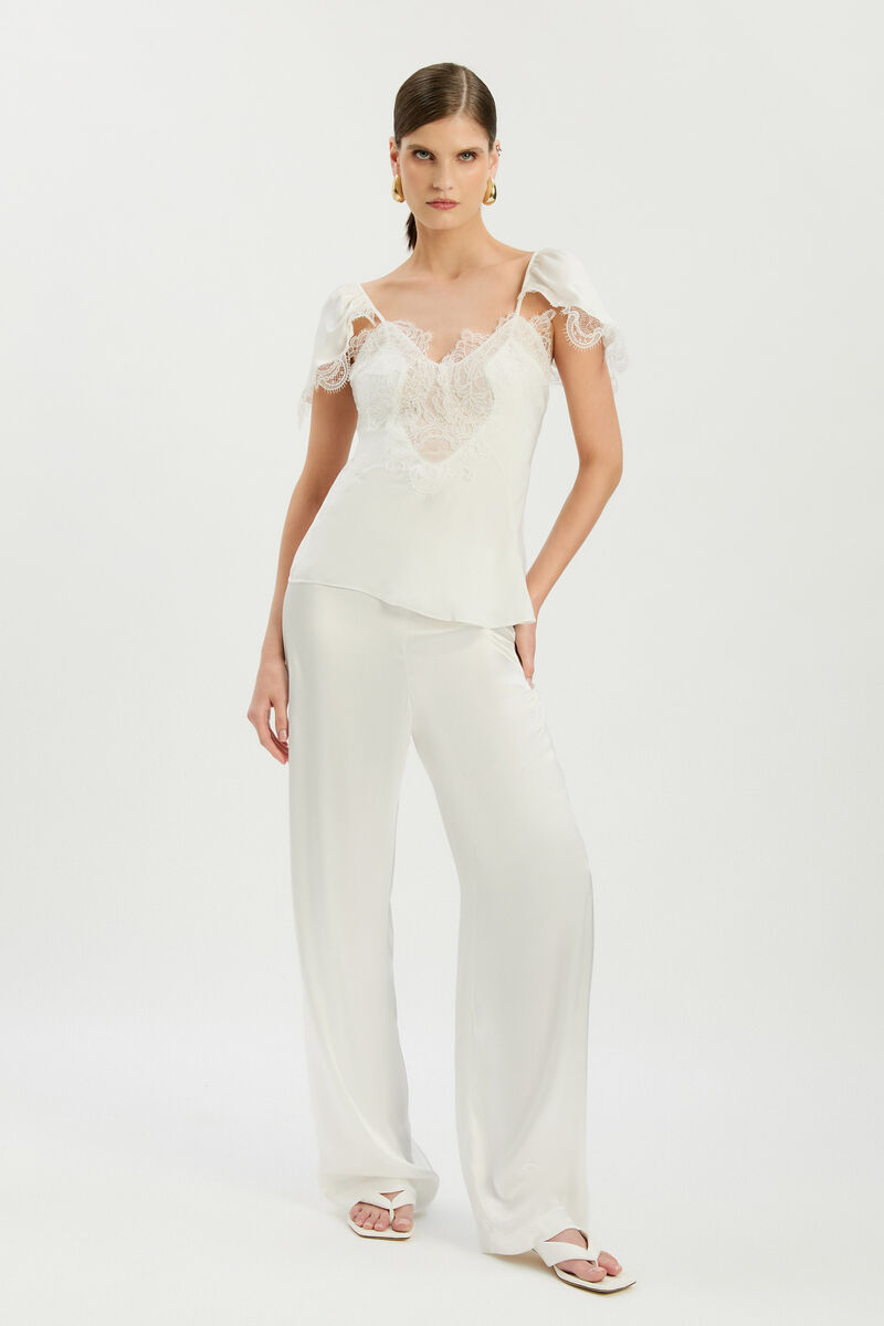IVY LACE DETAIL CAMISOLE in colour Orchid White