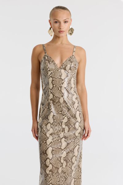 Estine Faux Snakeskin Dress