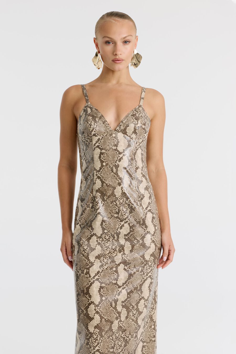 Estine Faux Snakeskin Dress