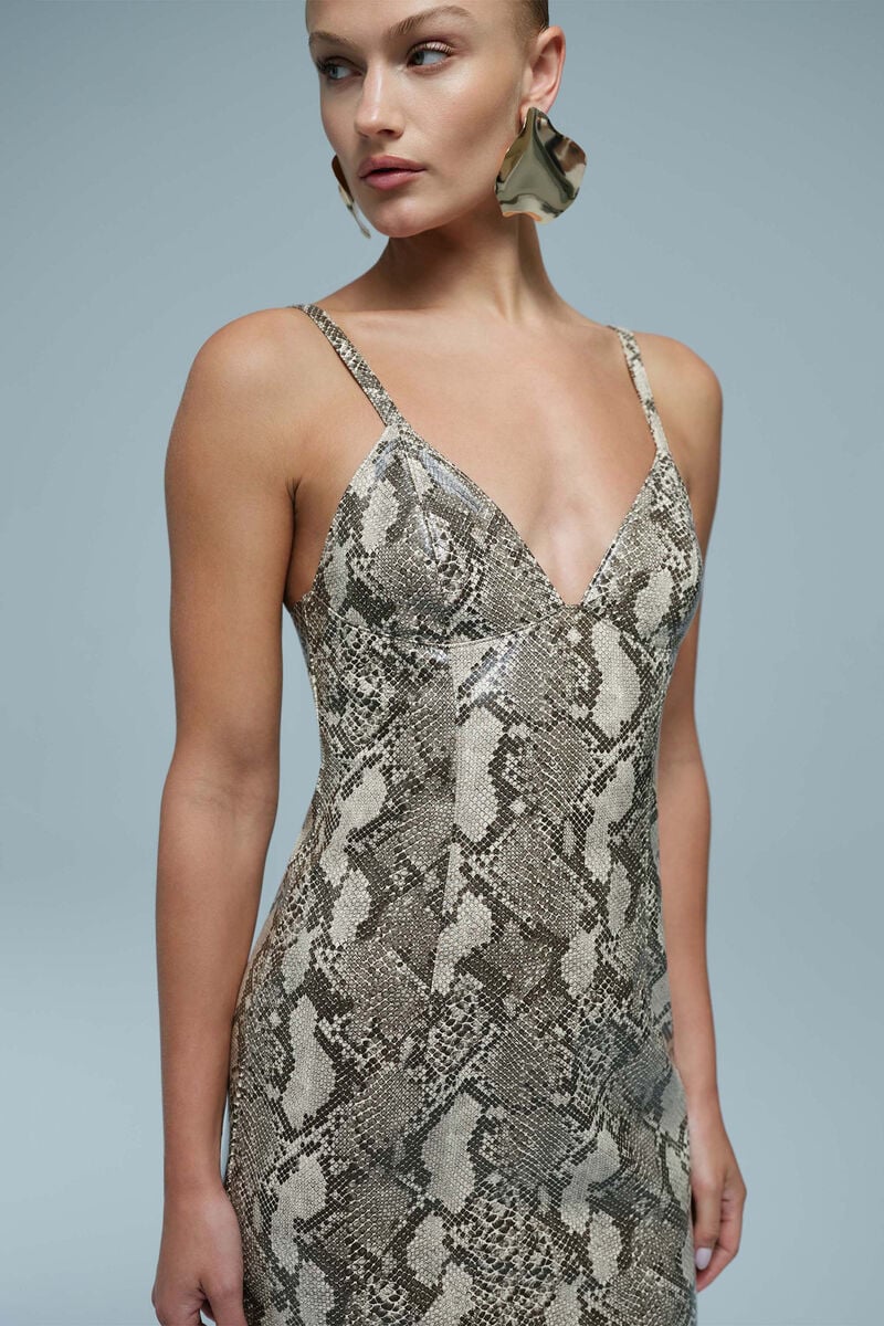 ESTINE FAUX SNAKESKIN DRESS in colour Snakeskin