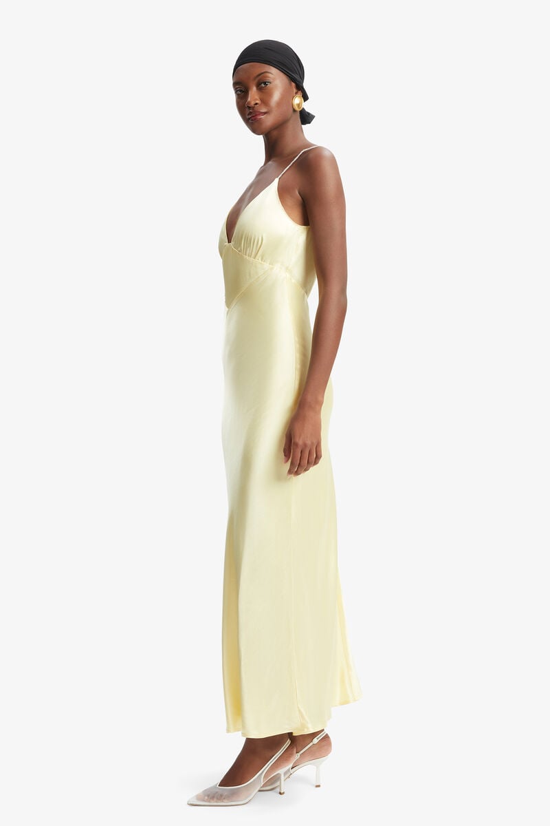 CAPRI DIAMONTE SLIP DRESS in colour CANARY YLW