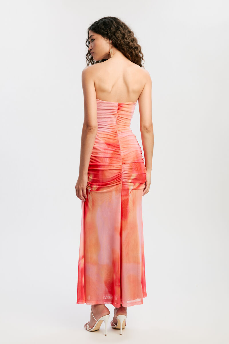 STEPHANIE PRINTED MESH DRESS in colour Pink Floral