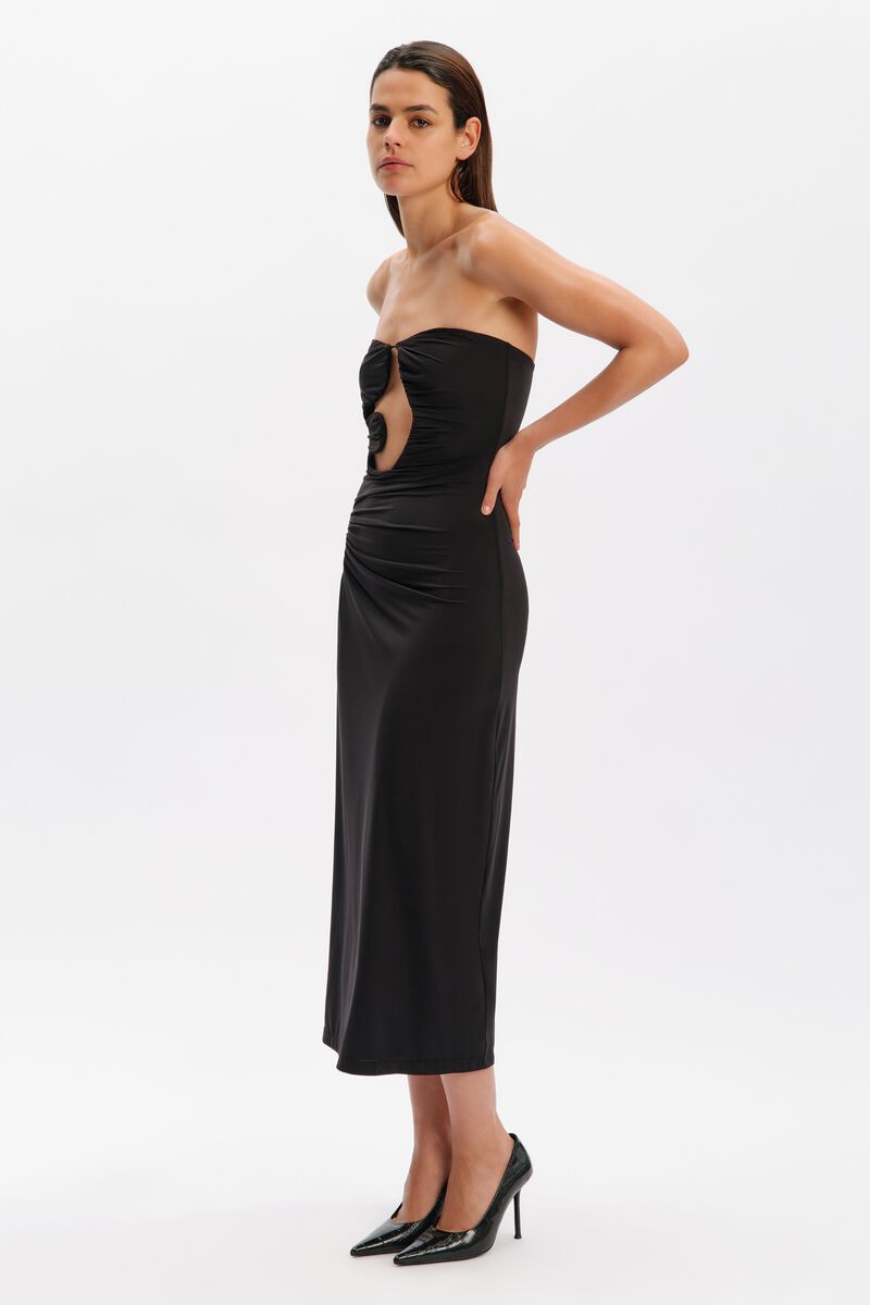 ALBERTA MIDI DRESS in colour Black
