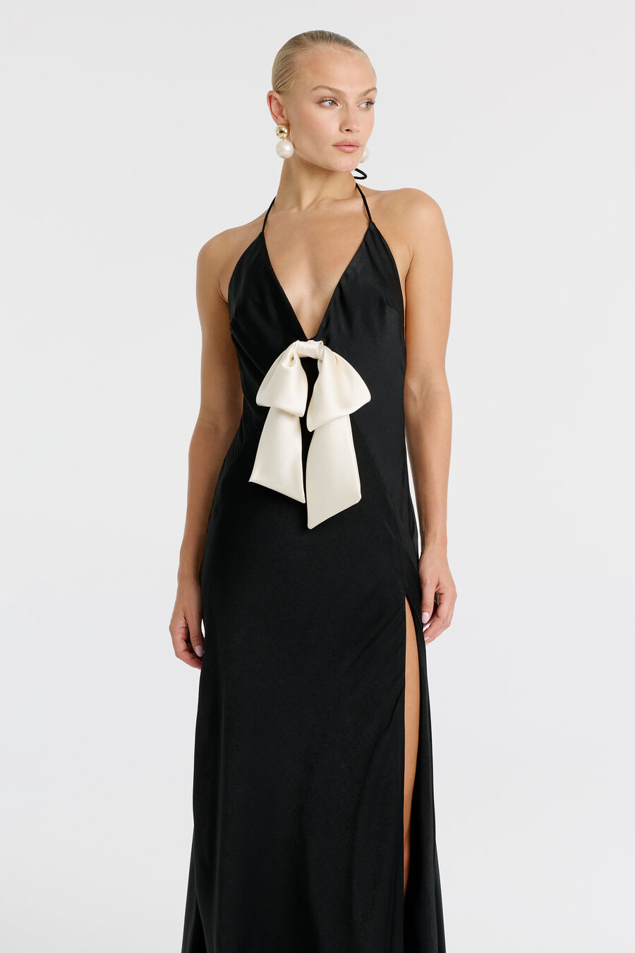 Lavina Bow Halter Dress