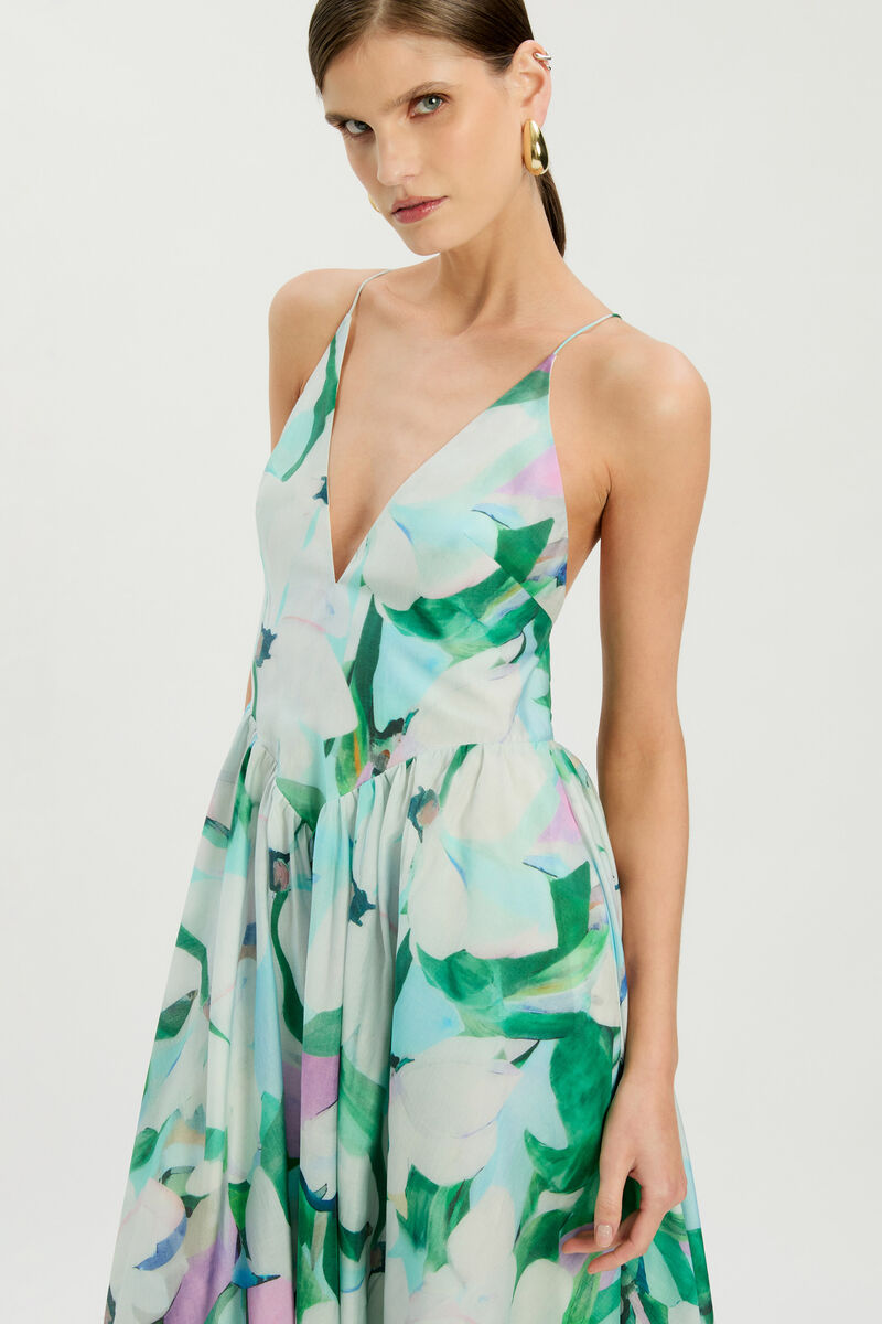 ARLETHA HALTER MAXI DRESS in colour Green Floral