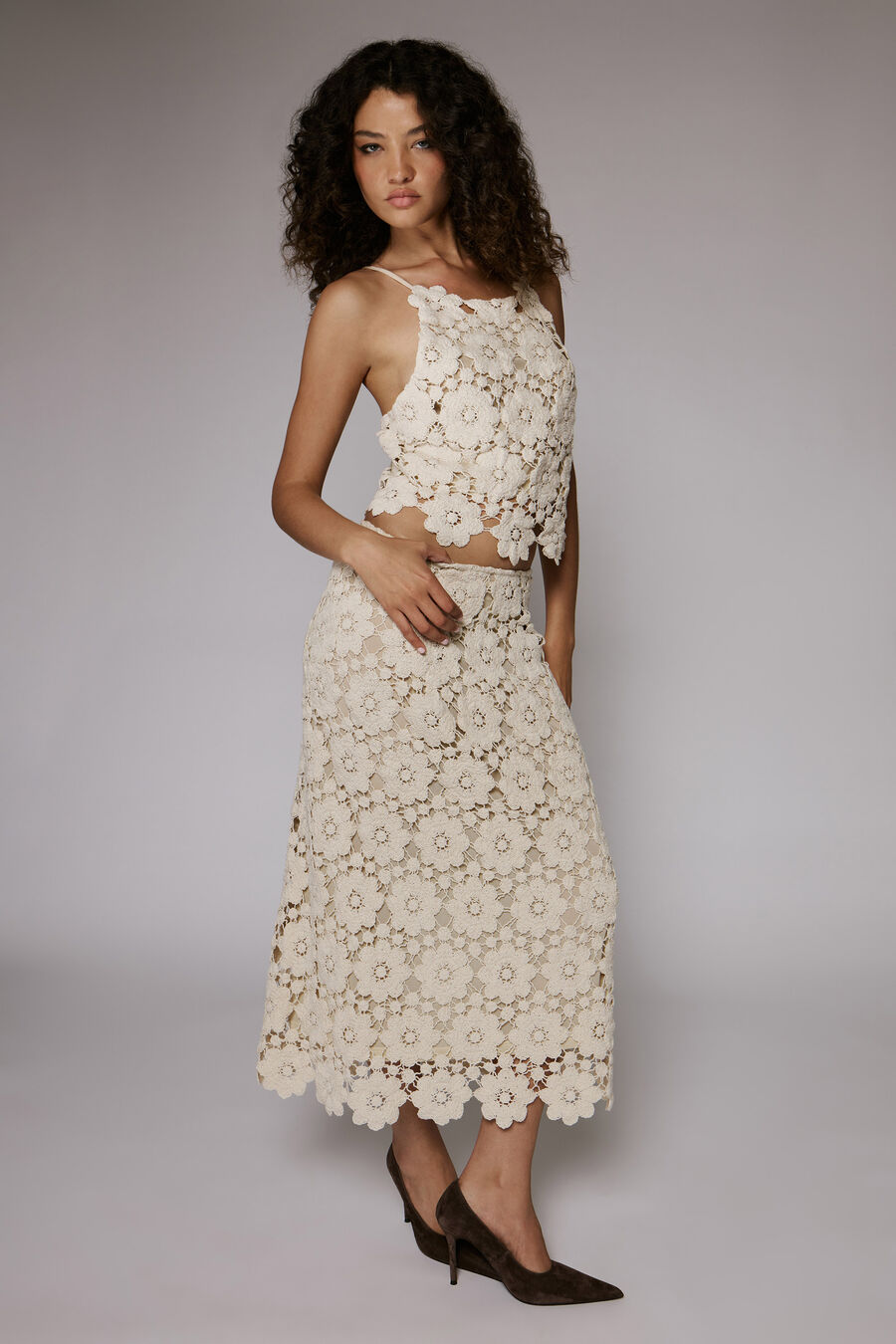 Veneta Crochet Midi Skirt 