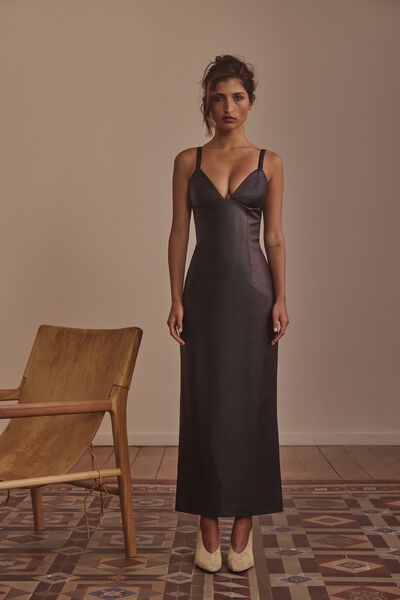 Estine Vegan Leather Dress