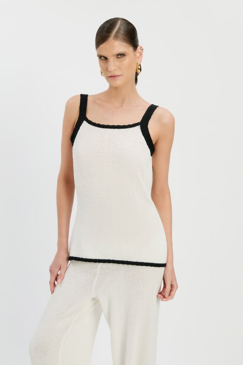 BEATRIZ RELAXED KNIT TOP in colour IVORY