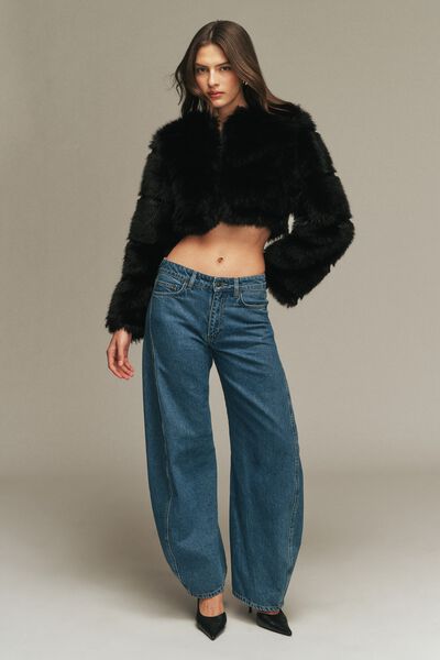 Petro Cropped Faux Fur Jacket