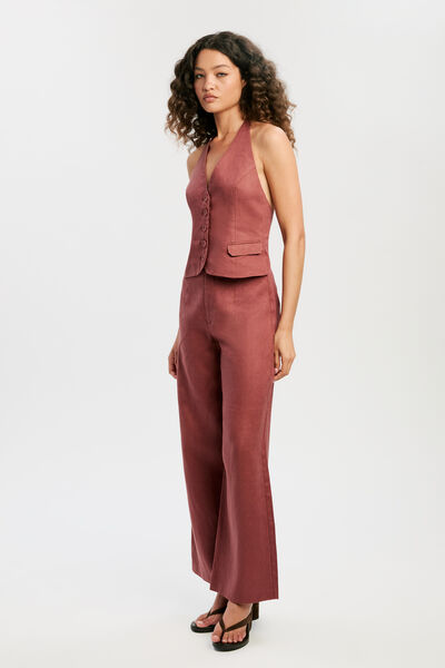 Domenica Halter Linen Vest
