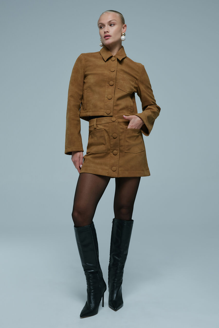 Lorenzo Croc Vegan Suede Skirt
