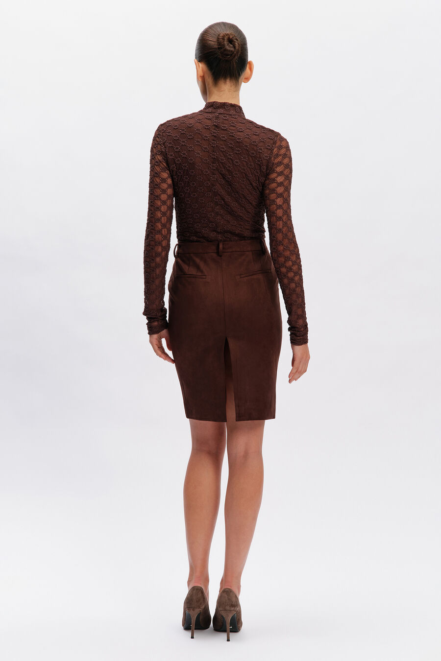Vanessa Faux Suede Midi Skirt