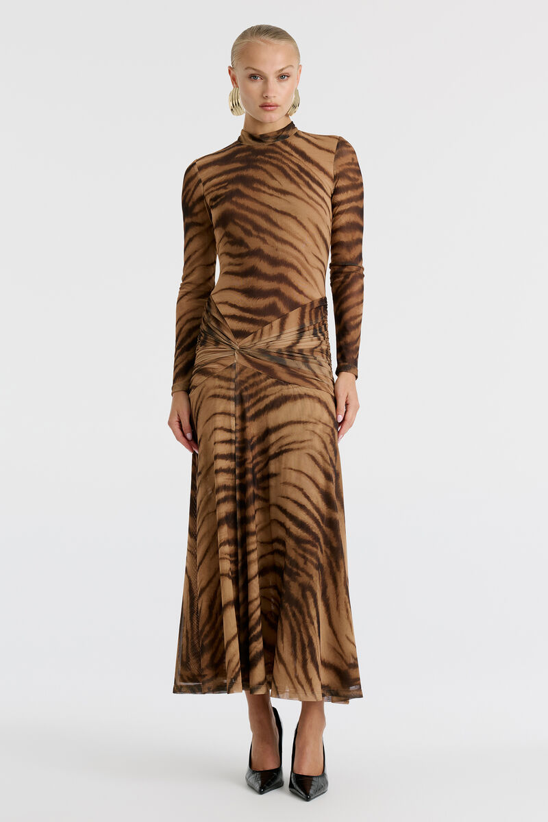 LEA PRINTED MESH DRESS in colour Animal Print