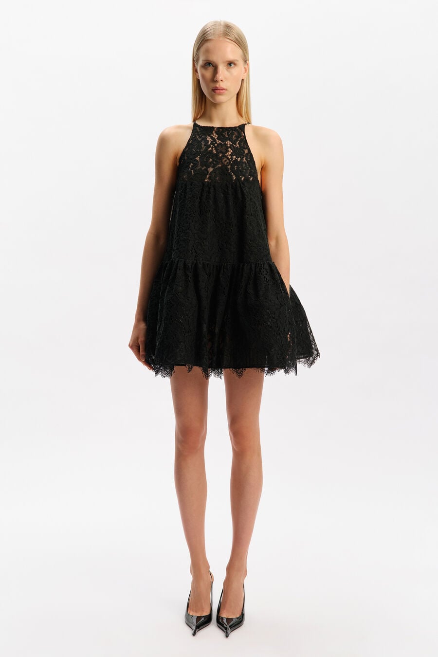 EMMERY BABYDOLL MINI DRESS in colour Black