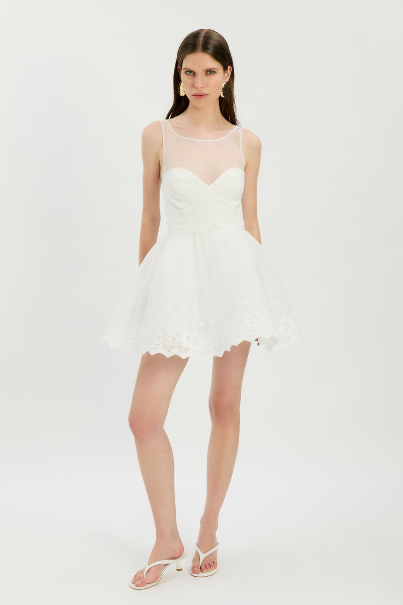 HILDA HOOP MINI DRESS in colour Ivory
