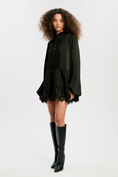 Antonia Lace Trim Mini Dress
