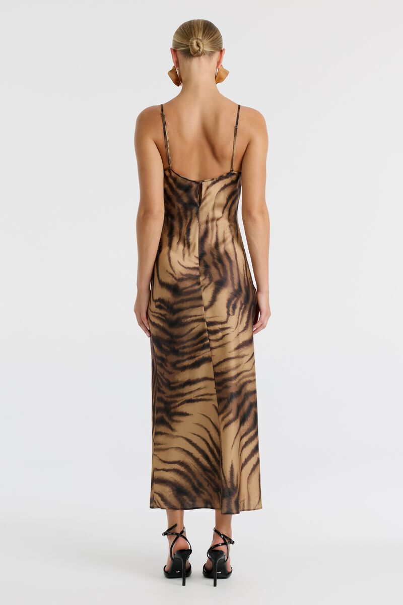 BRYNLEE SLIP DRESS in colour Animal Print