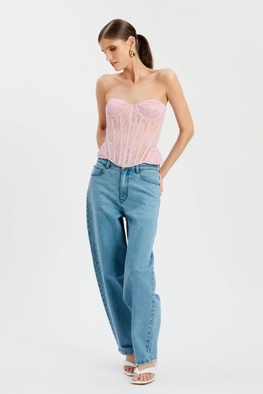 Cristo Strapless Lace Bustier