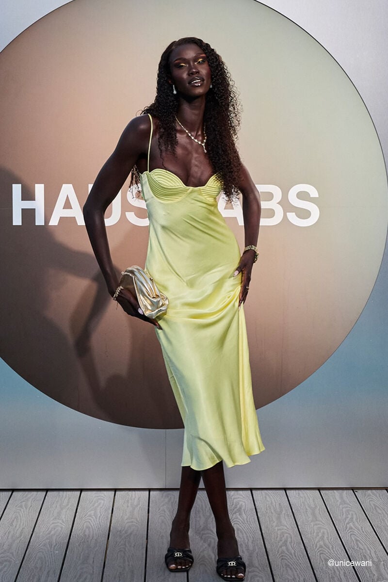 DEVIN SATIN MAXI DRESS in colour Lemon Yellow