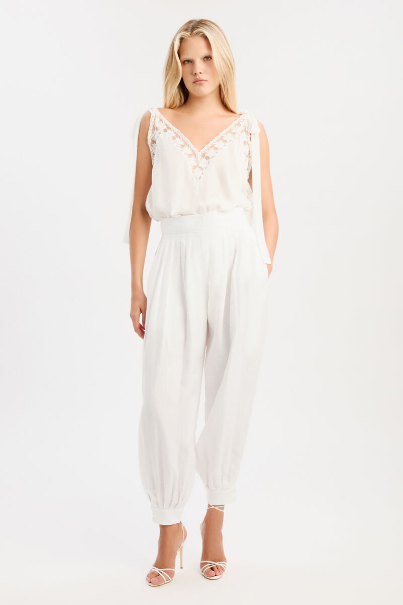 AUBREY TIE STRAP CAMI in colour Orchid White