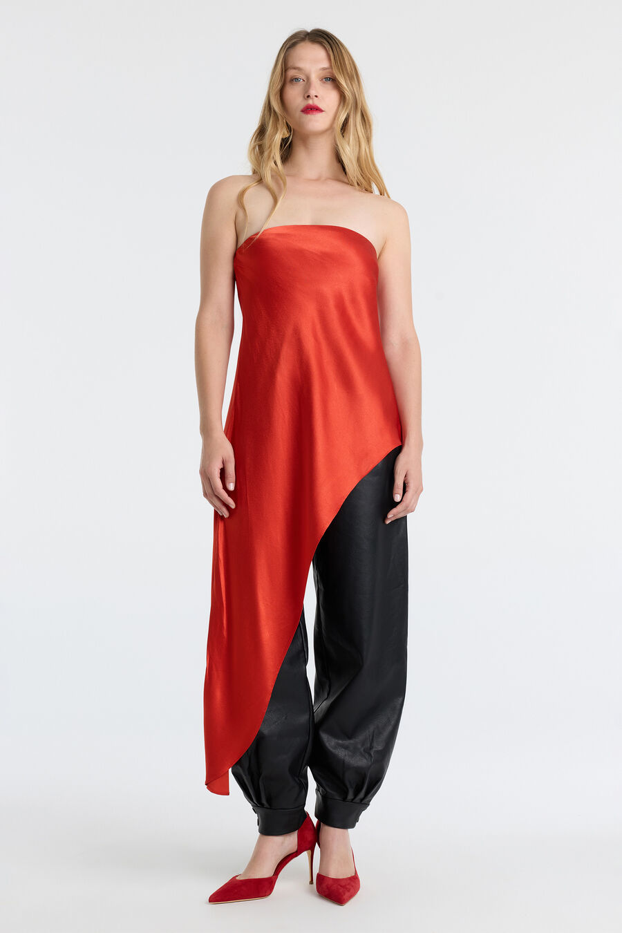 Alita Strapless Satin Tunic
