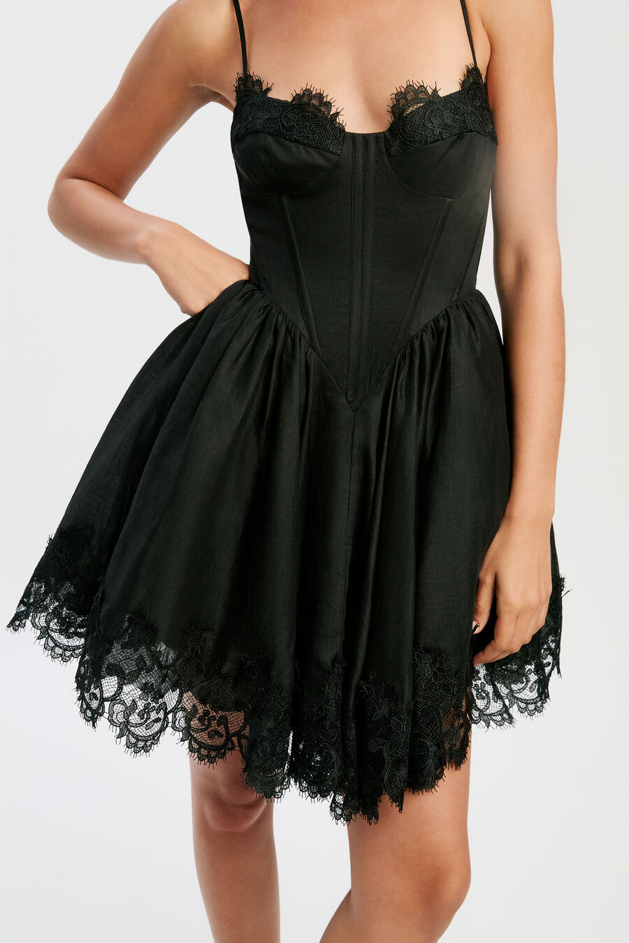 Ashta Lace Detail Mini Dress
