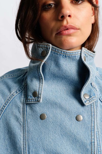 030 Denim Funnel Neck Jacket