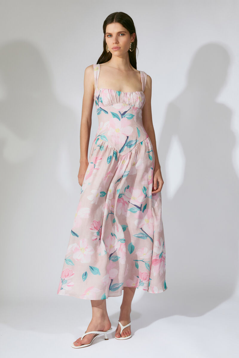 CARTIA PRINTED MIDI DRESS in colour Pink Floral