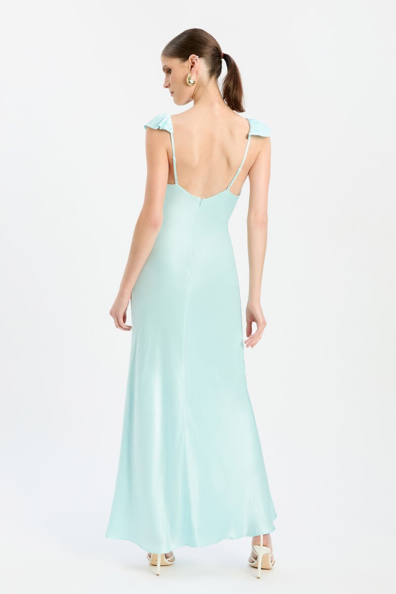 IVY LACE DETAIL MAXI DRESS in colour Aqua