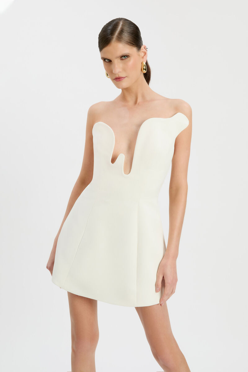 ROSALYN HOURGLASS MINI DRESS in colour Orchid White