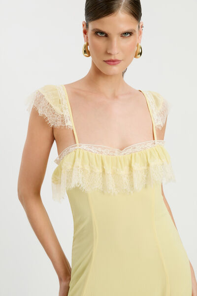Arlia Lace Trim Maxi Dress