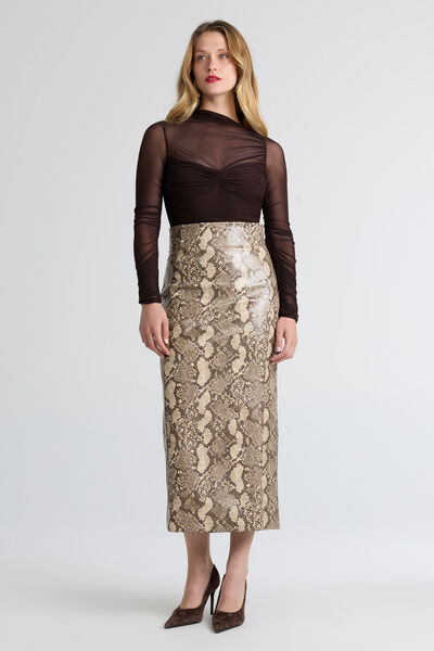 Erica Faux Snakeskin Skirt