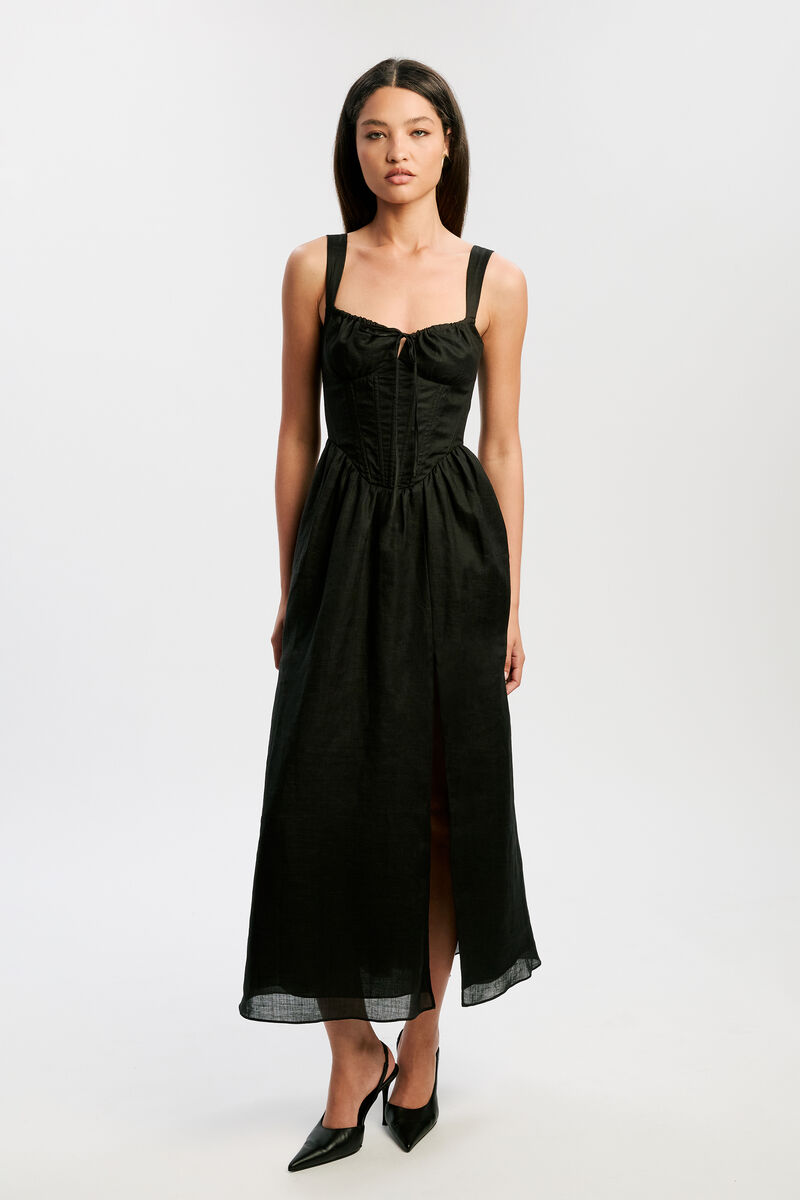 ESRA MIDI DRESS in colour BLACK