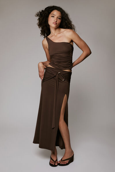 Dion Gold Detail Midi Skirt