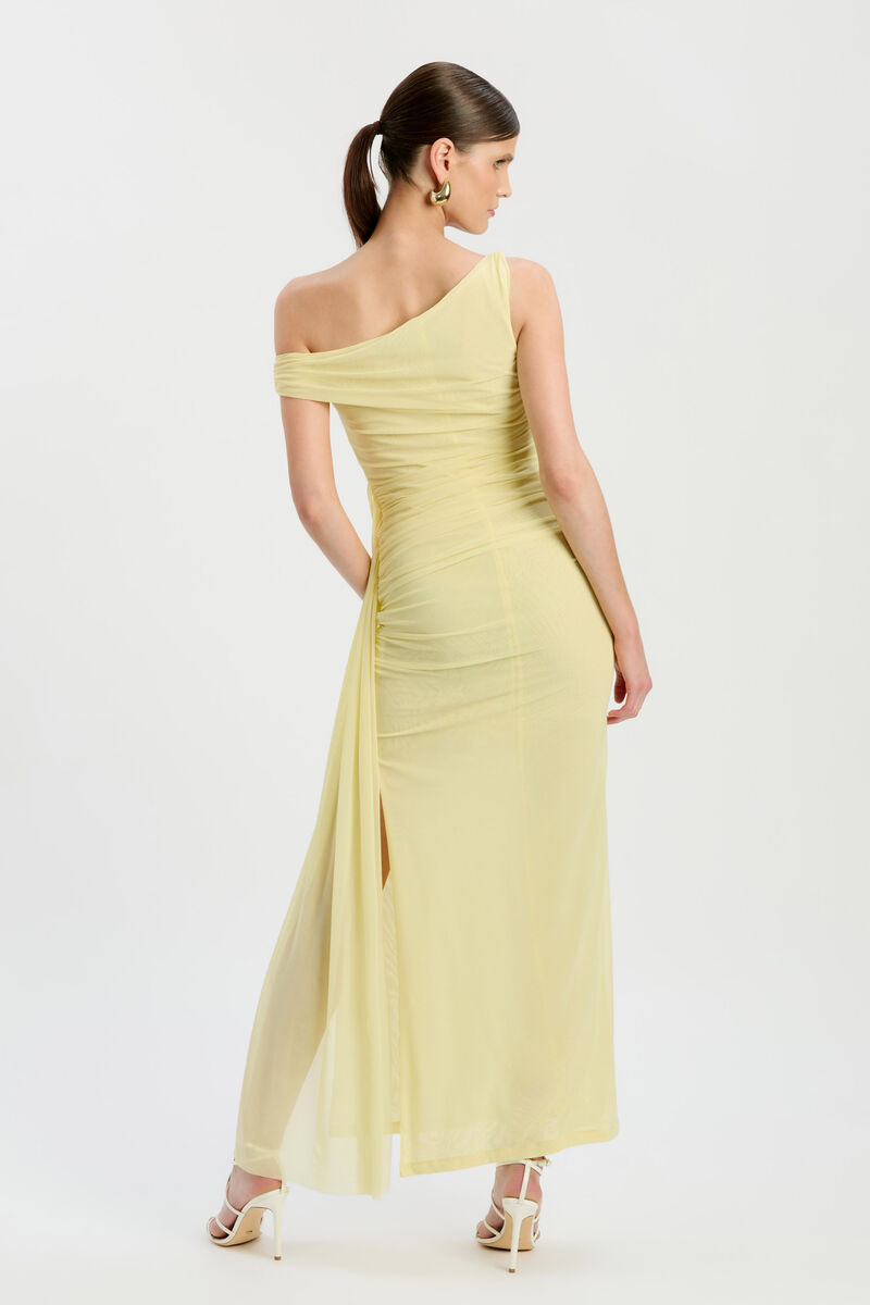LAYANA ASYM MAXI DRESS in colour Canary Yellow
